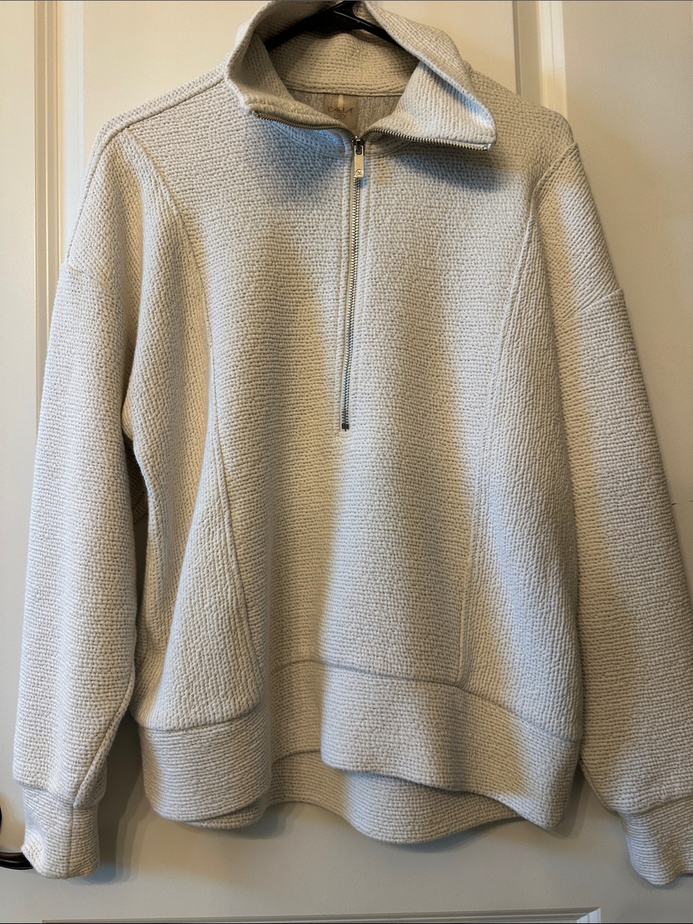 Women’s Calia Half-Zip Pullover Sweater - Light Gray/white